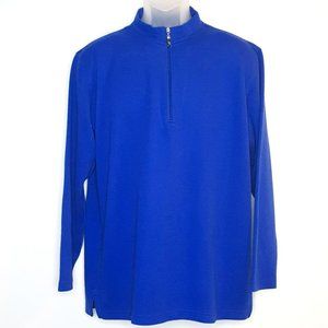 Vardon & Ray Men's Blue Long Sleeve Golf Shirt 1/4 Zip, Size: Medium.